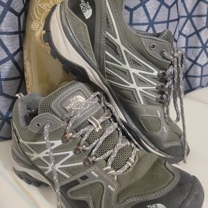 The North Face Olive and Charcoal Trail Shoes